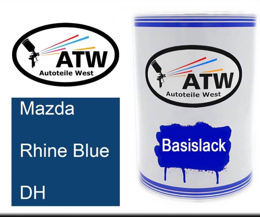 Mazda, Rhine Blue, DH: 500ml Lackdose, von ATW Autoteile West.